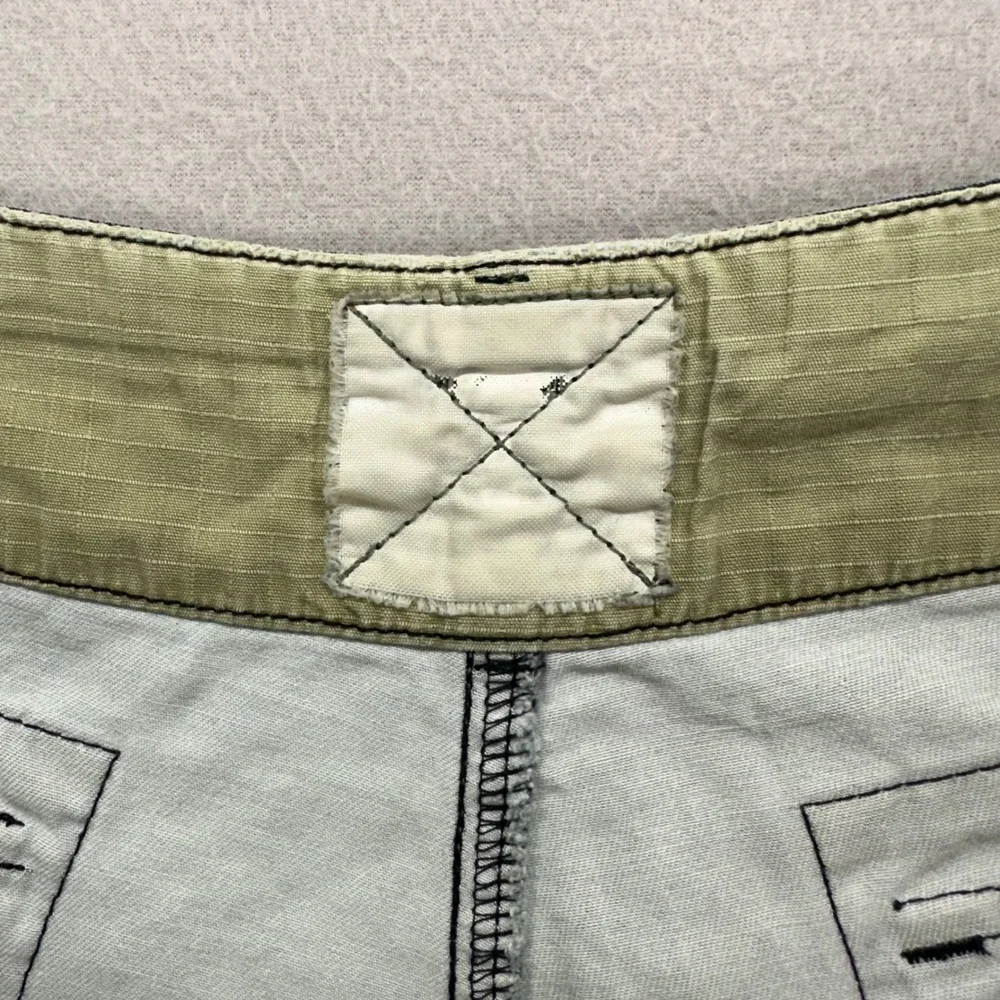 FALLEN Cargo Shorts Mens 38 Grey Canvas Y2K Long Skater Canvas‎ Raw Hem Utility